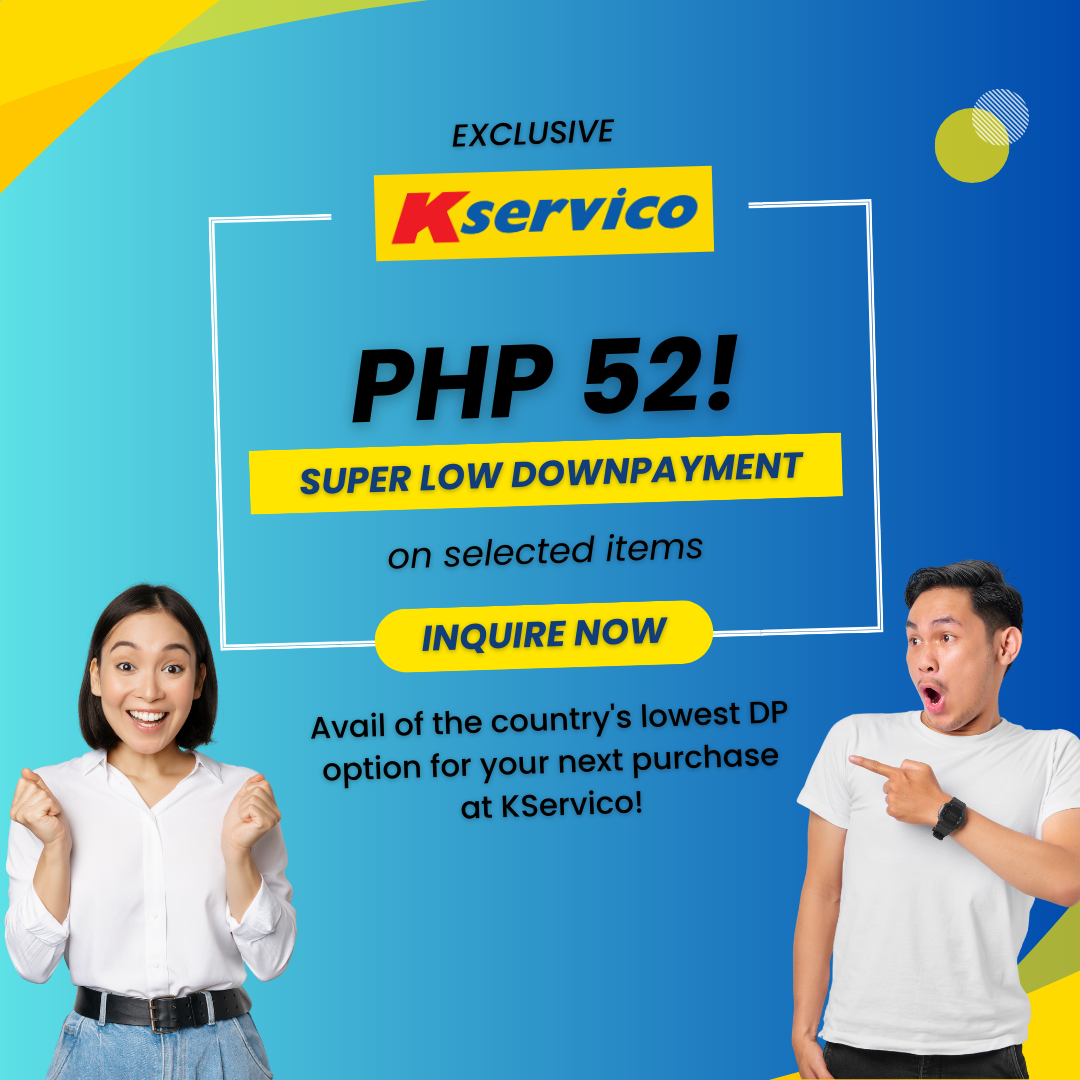 KServico offers the lowest downpayment of Php 52